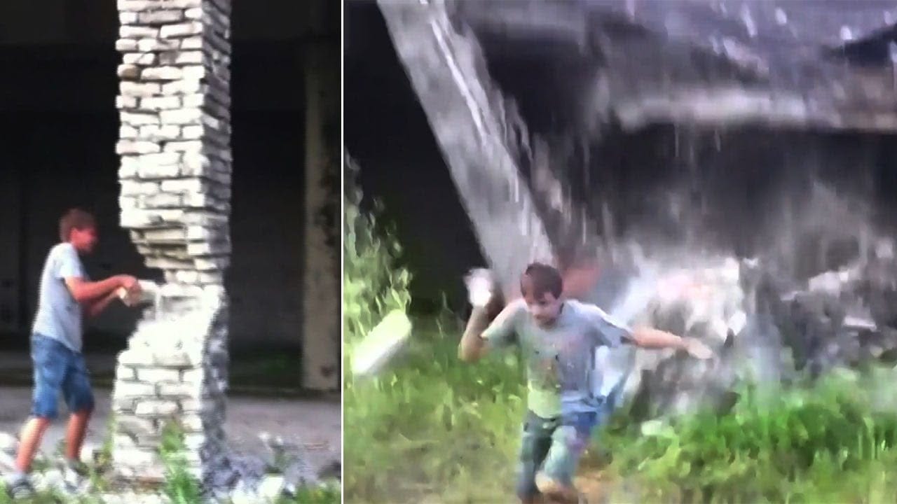 Kid Collapses Building By Throwing Bricks At Pillar eXodif