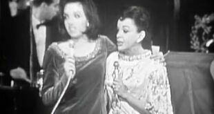 Liza Minnelli and Judy Garland singing together at the London Palladium in 1964