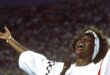 Whitney Houston singing the national anthem at Super Bowl XXV in 1991